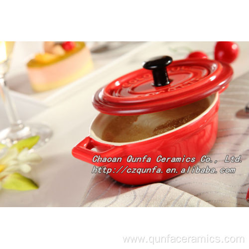 Round casserole with lid and handle QF-006